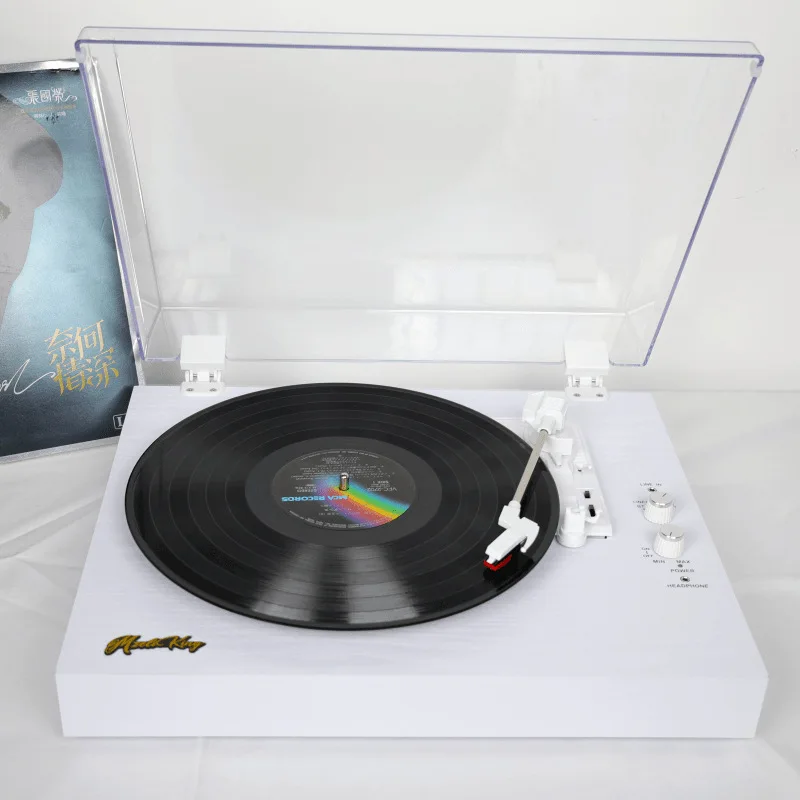 Vinyl Record Player, Record Player, Phonograph, Built-in Dual-speaker Speaker, Desktop Acrylic Dust Cover, Bluetooth Connection. view 3