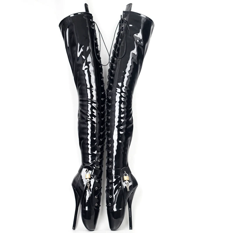 CACA 2023 Women Crotch Boots,Thigh High Botas,Men Fetish Pole Dance Shoes,18cm/7inch,Black,White,Big 36-46,Customized,Dropship