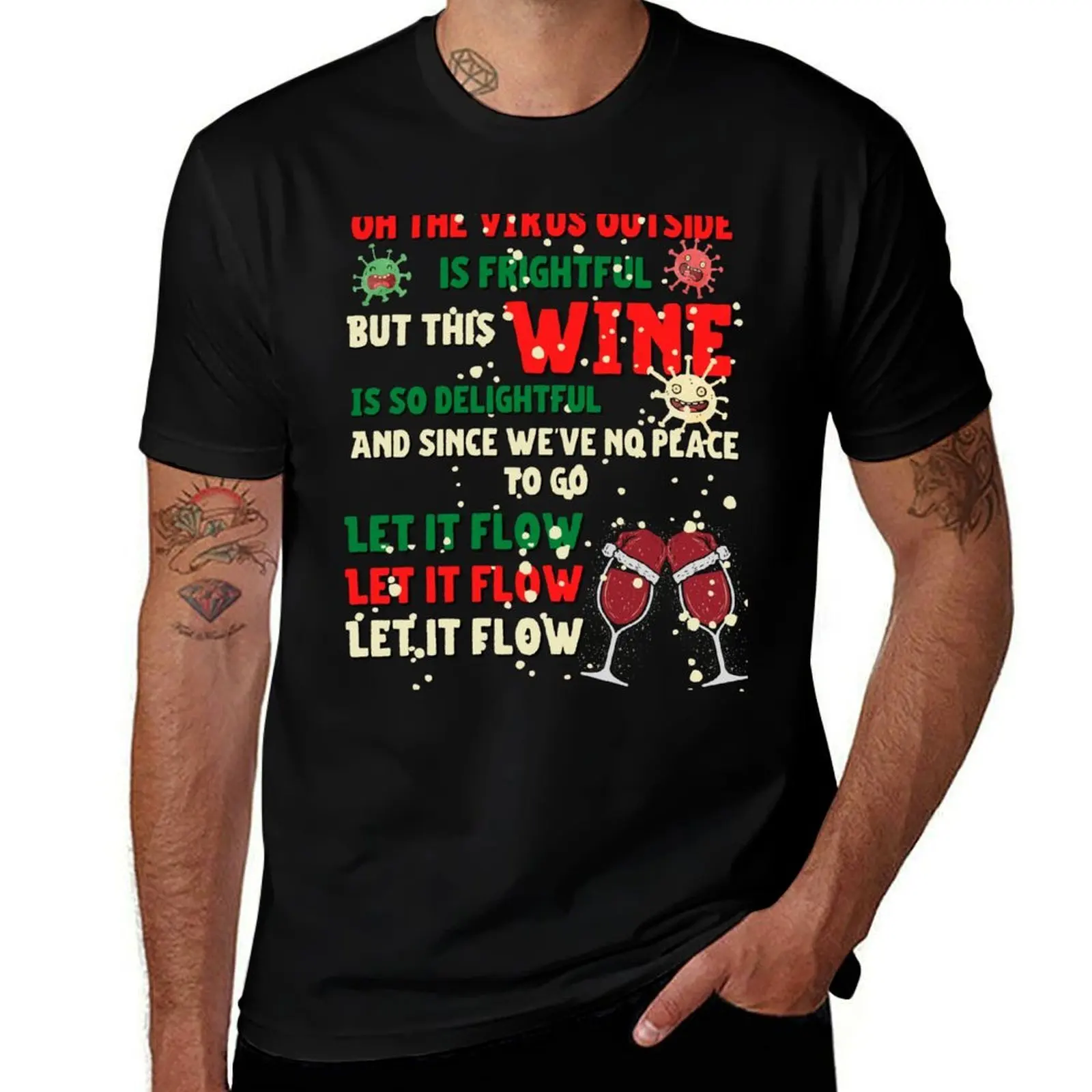 A frightful viral wine full christmas T-Shirt All Weather Casual Short Sleeve T-Shirt