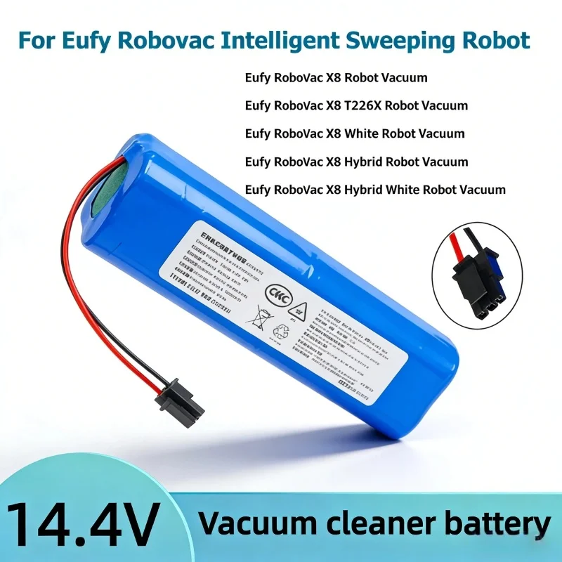 14.4V 6500mAh Rechargeable Li-ion Replacement Battery High Capacity for Eufy RoboVac X8 X8 Hybrid T226X Vacuum Cleaner