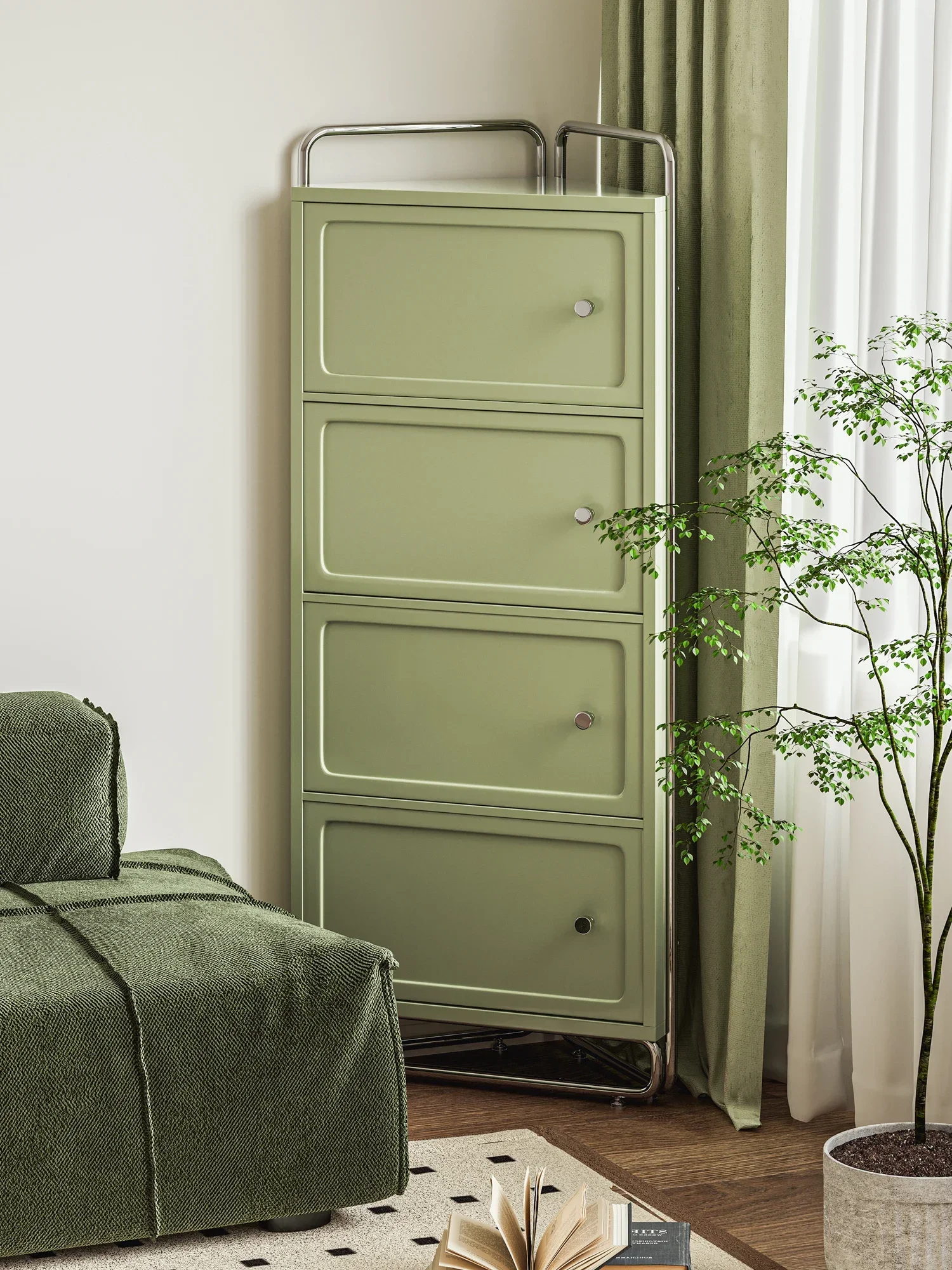 Prosta półka ścienna z litego drewna do salonu