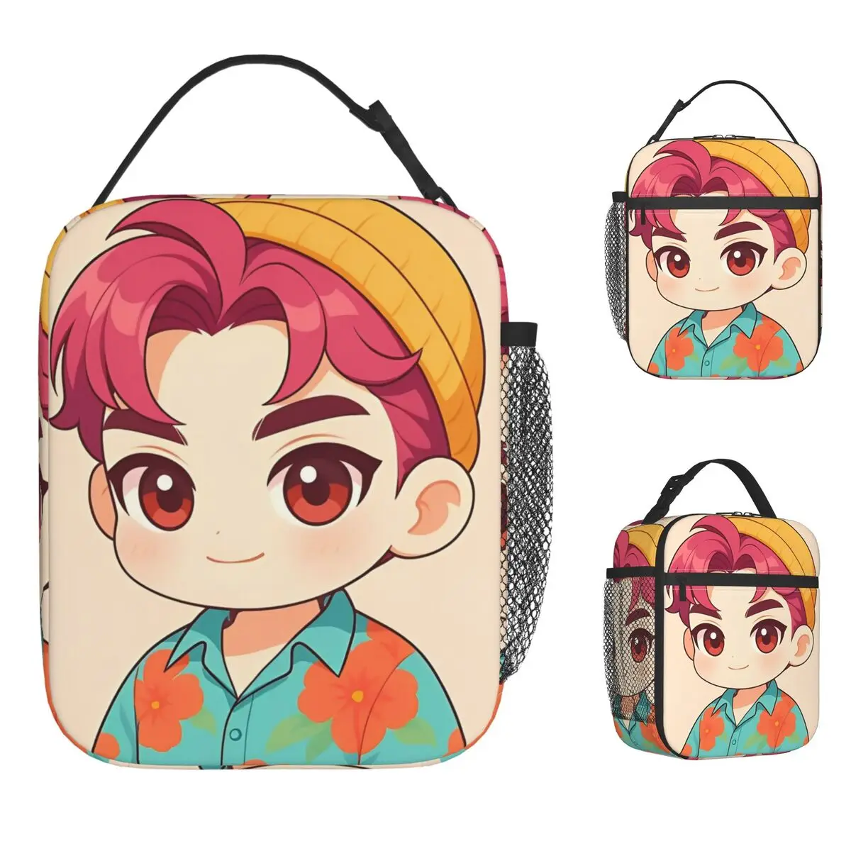 

Saja Boys K-pop Demon Hunters Lunch Bag Leisure Lunch Box School Portable Zipper Tote Food Bags Child Oxford Print Cooler Bag