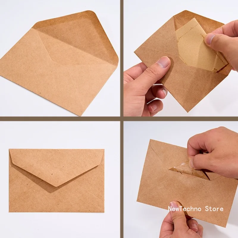 10 قطعة 105x155 مللي متر كرافت براون مغلفات ورقية دعوات الزفاف الأعمال المورد بطاقة بريدية Giftbox التعبئة والتغليف تخزين القرطاسية