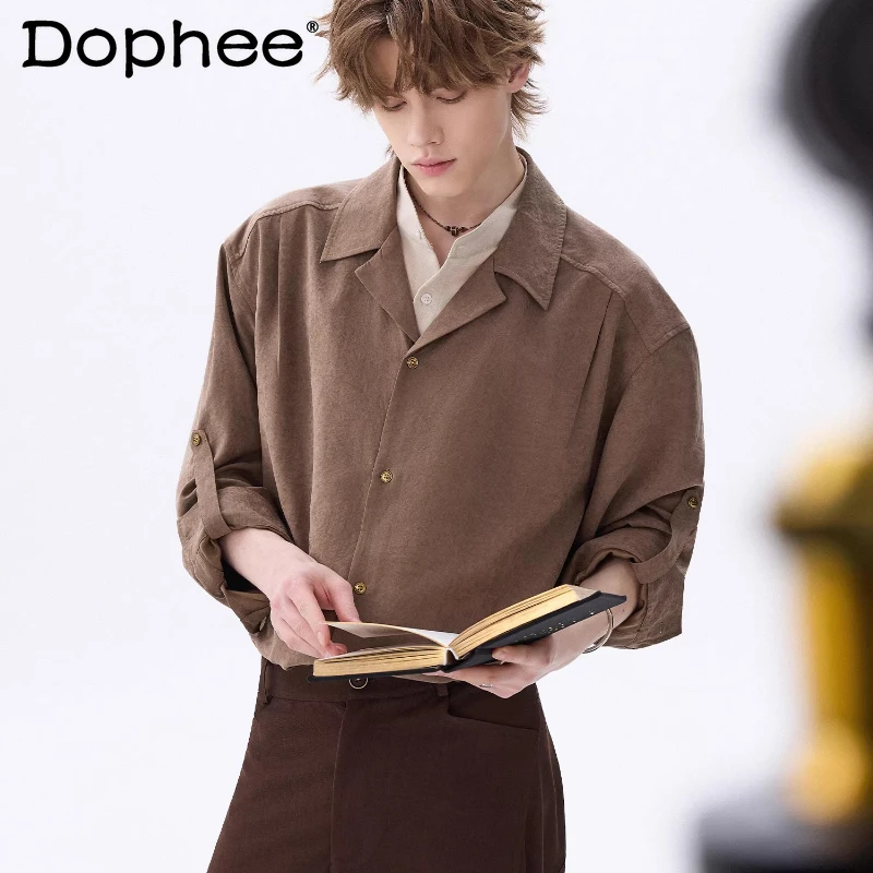 

Trendy High-end Faux Two-piece Color Matching Suit Collar Shirts 2026 Boys Spring New Loose Comfort Shirts Long Sleeve Chic Tops