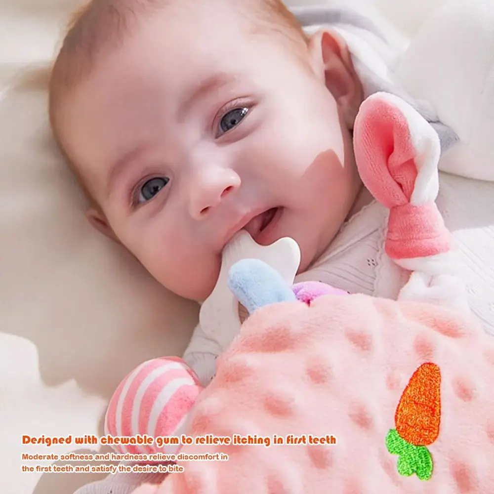 Fun Bean Velvet Soothers Cute Animal Grippable Plush With Teether Features Crinkle Sound Soothing for Infant