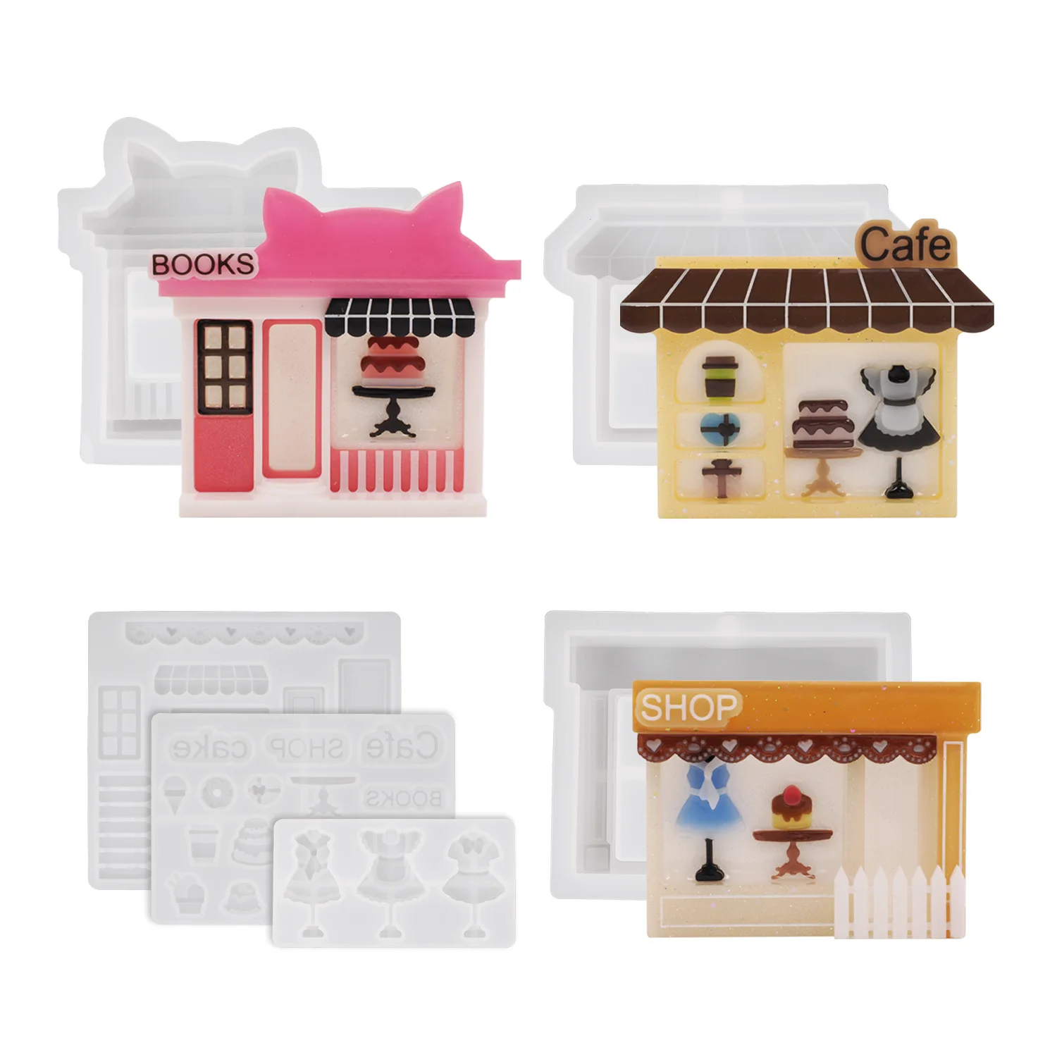 DIY House Shop Shaped Shaker Resin Mold Silicone Mold