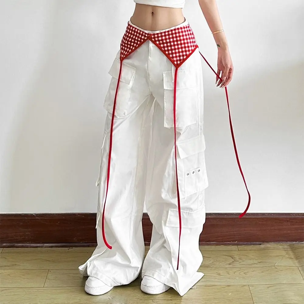Minigonna in pizzo con fiori ricamati Vedi attraverso Y2K Streetwear Gonne increspate Gonna con volant con lacci a vita alta con design allacciato