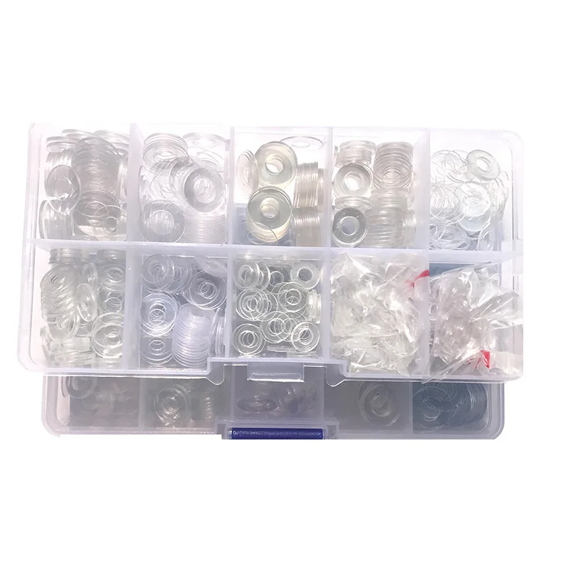M2 M 2,5 M3 M4 M5 M6 M8 Nylon Dichtung Transparent PVC Washer Rot Stahl Papier Kunststoff Flache Washer Spacer isolierung Dichtung Ring Kit – Detail 8