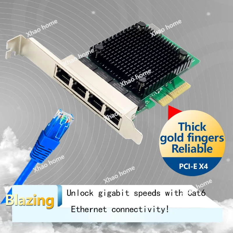 4Port Network Card RTL8125 8126 Chip PCI Express X4 to Quad RJ45 NIC 10/100/1000/2500Mb Gigabit Ethernet Lan Card for PC Desktop