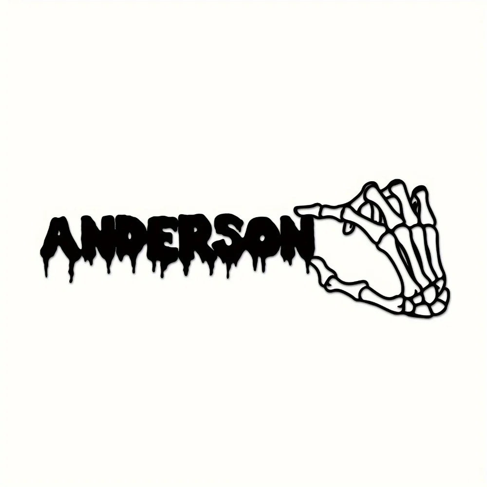 Personalized Metal Surname Nameplate Customizable for Indoor Outdoor Wall Decor with Easy Installation and Durable Metal Build