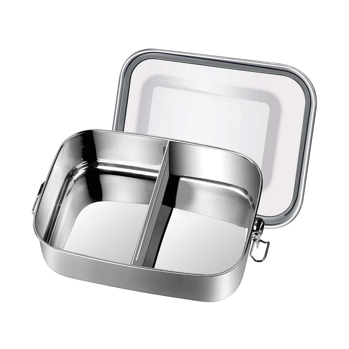 Stainless Steel Lunch Box, 1200 Ml Lunch Box, Leak-Proof with Removable Divider, Lunch Boxes,Environmentally Friendly