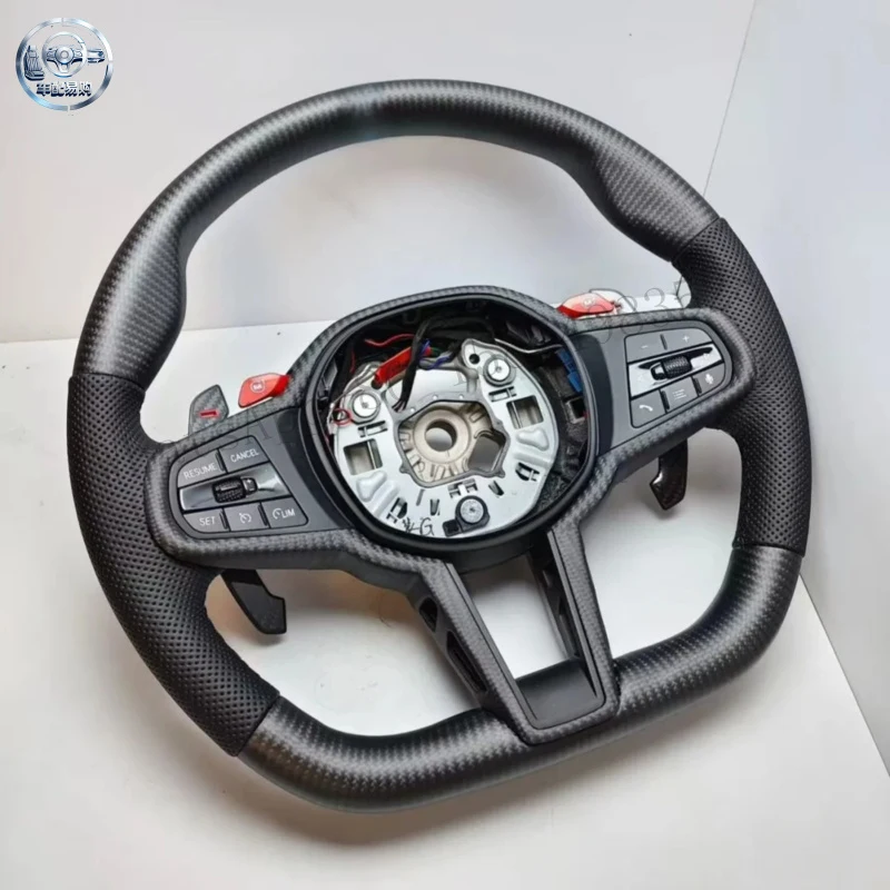 For BMW G Series G30 G31 G32 X3 G01 X4 G02 M2 G87 M3 G80 M4 G82 G20 M5 F90 M6 G60 M Sports Matte Carbon Fiber Steering Wheel