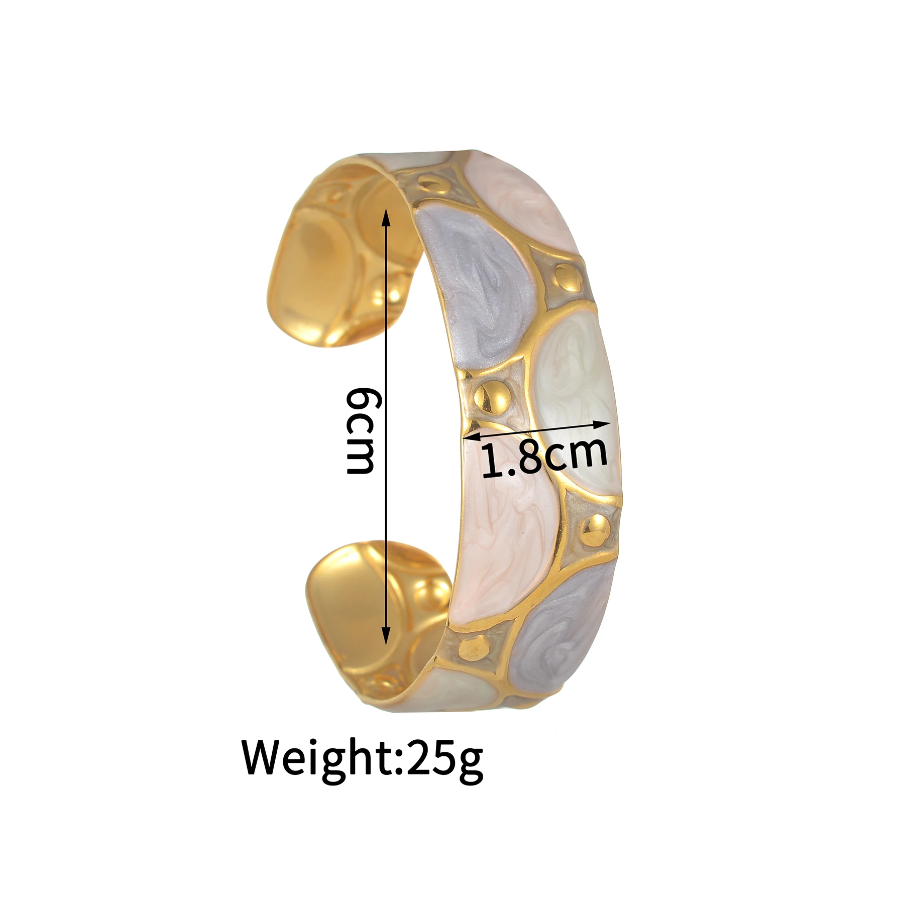 Freeteeme العصرية النفط نازف نمط الكفة الإسورة الفولاذ المقاوم للصدأ للنساء موضة الذهب اللون واسعة سوار مجوهرات هدية عيد ميلاد #2