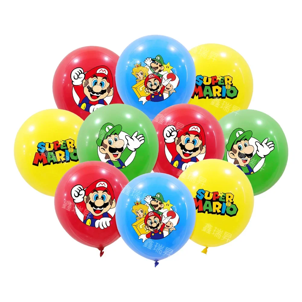 10pcs Anime Super Mario Balloons Set Mixed Latex Balloon Baby Shower Children Birthday Party Decoration Balloons Set