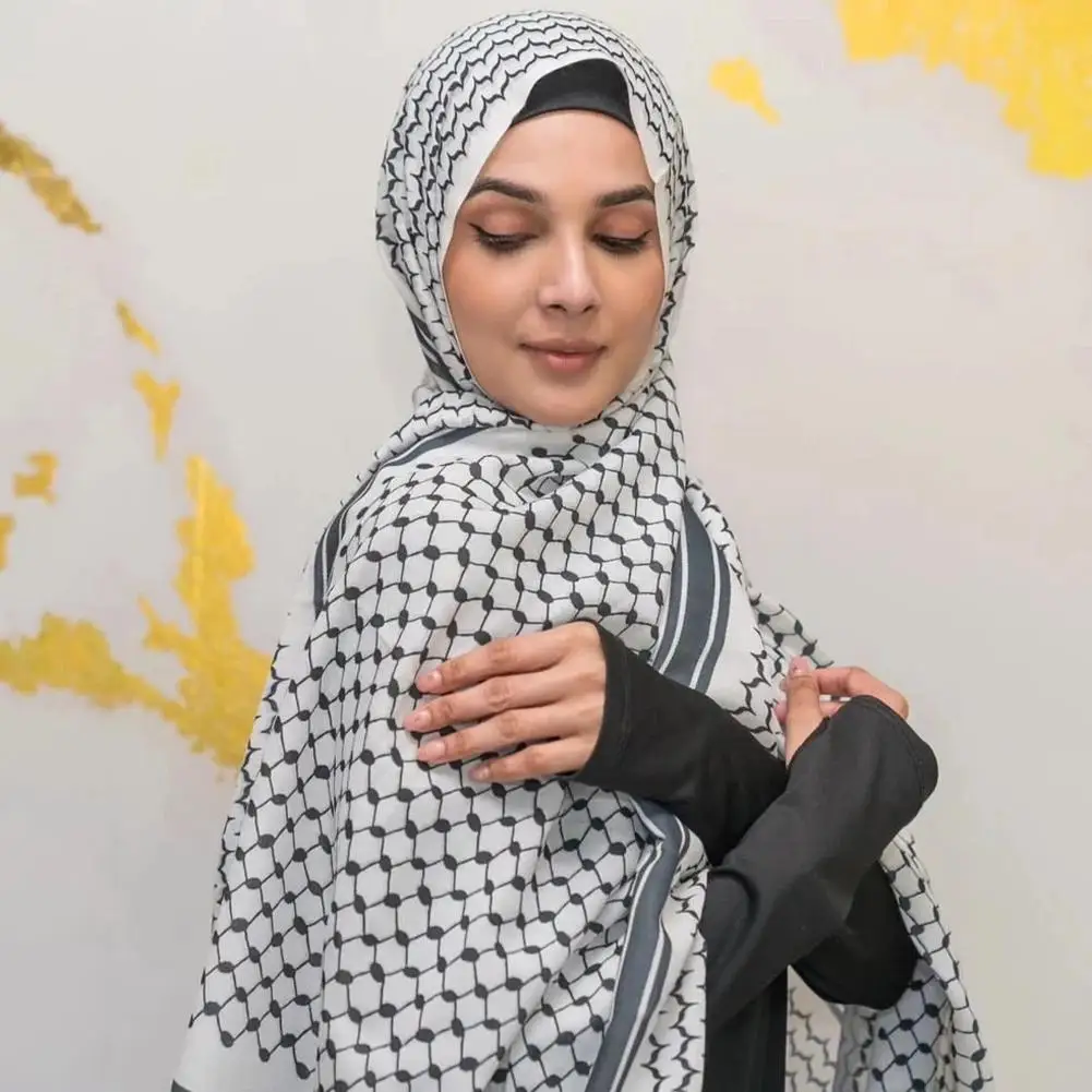 Fashion Kuffiyeh Hijab Chiffon Scarf Women Islamic Muslim Scarves Shawl Echarpe Breathable Foulard Dubai Hijabs