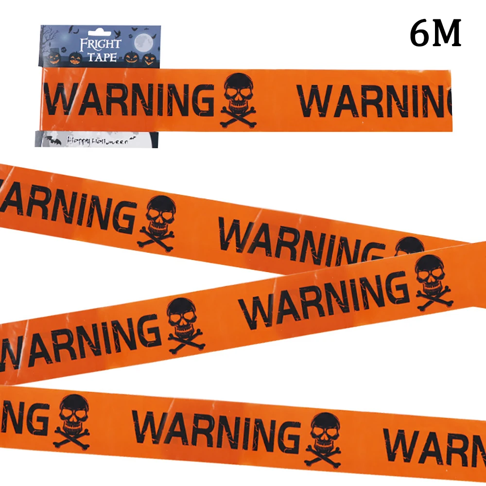 2024 Halloween Decoration Warning Tape Signs Halloween Prop Window Party Danger Warning Lline Halloween Decor Fright Tape Bundle