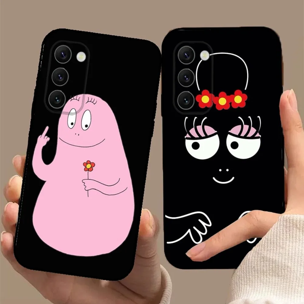 B- Barbapapa-S Cartoon Phone Case For Samsung S24,23,22,30,21,10,9,Ultra,Plus,Lite,FE,5G Black Soft Case