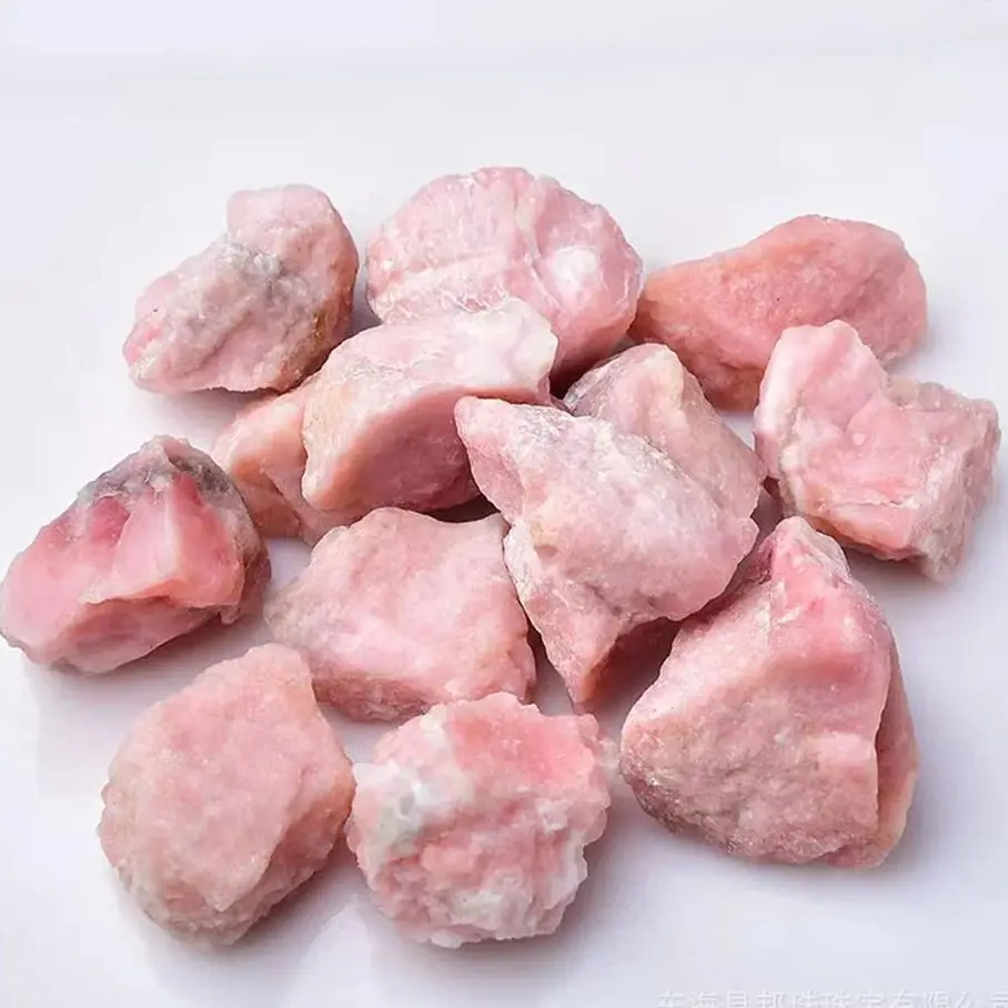 Natural Pink Opal Raw Stones Rough Quartz Crystal Reiki Healing Rock Mineral Specimen Aquarium Home Decoration 200g (a pack)