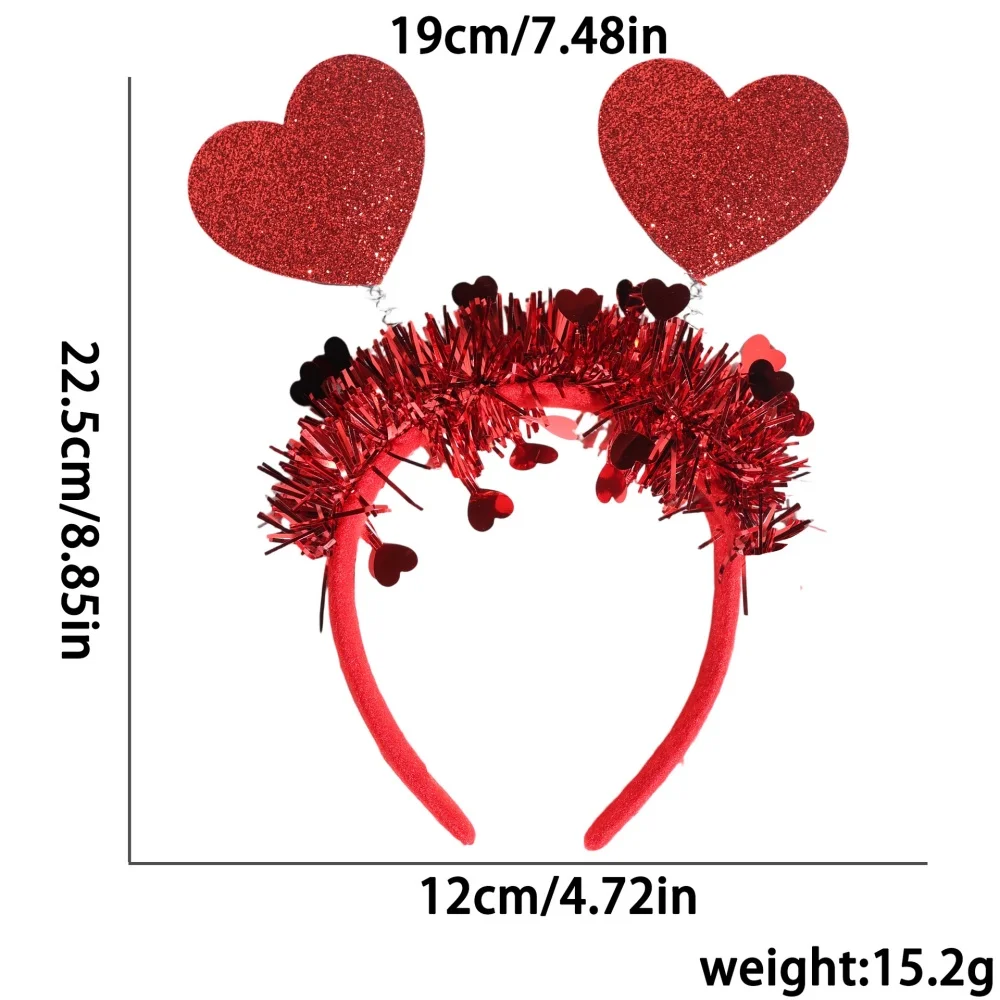 

Wedding Decoration Headband Romantic Valentine'S Day Headband Photo Props Hair Accessory Multi Functional Love Heart Hair Hoop