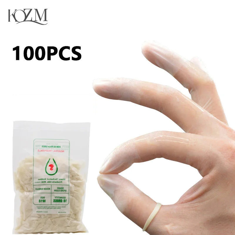 

100 PCS Rubber Non-slip Anti-static Finger Cots Disposable Latex Finger Cover Fingertips Protector Gloves Nail Art Tool