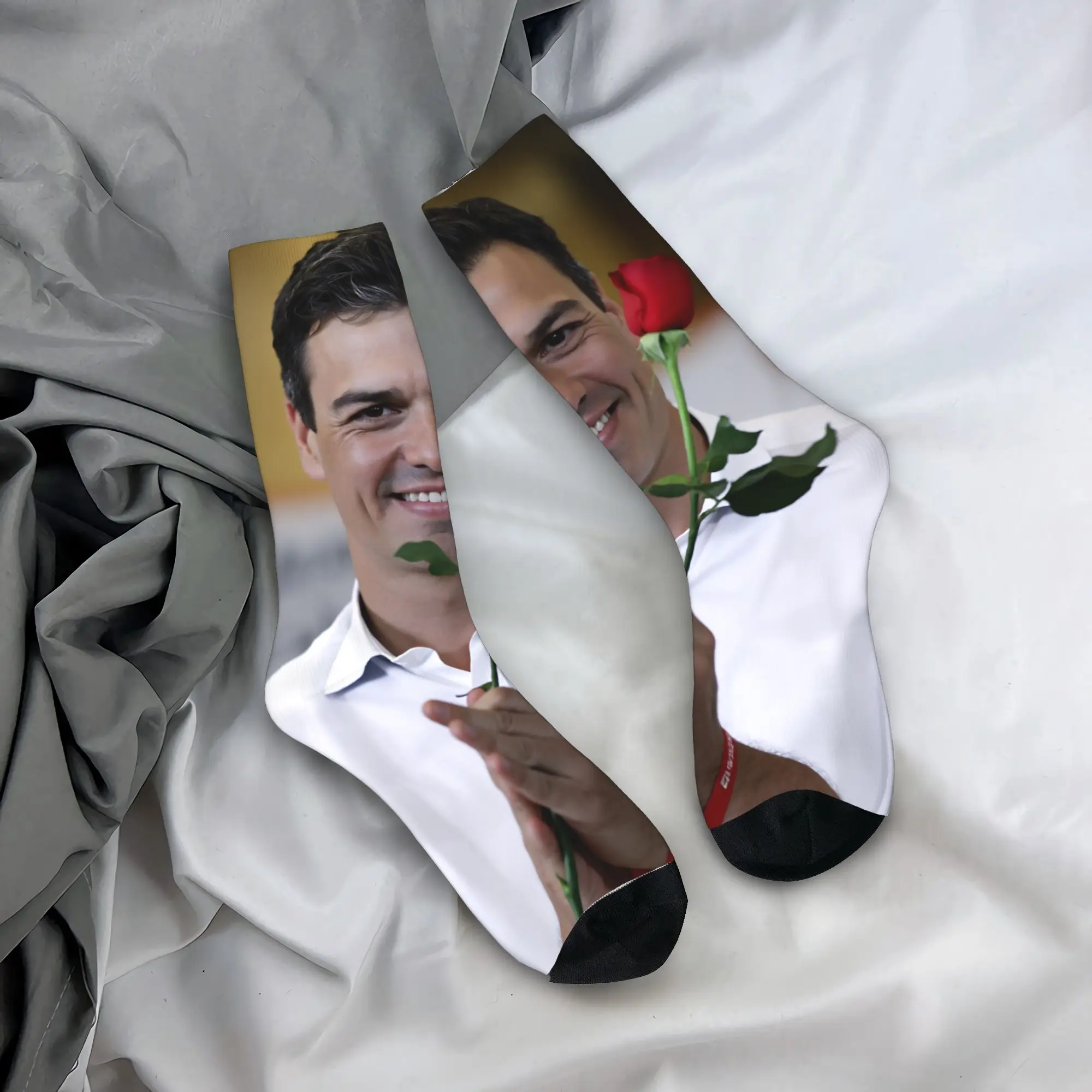 Calcetines Pedro Sanchez, Calcetines Divertidos, Calcetines Antibacterianos de Otoño para Hombre, Calcetines Deportivos Cómodos y Personalizados para Correr
