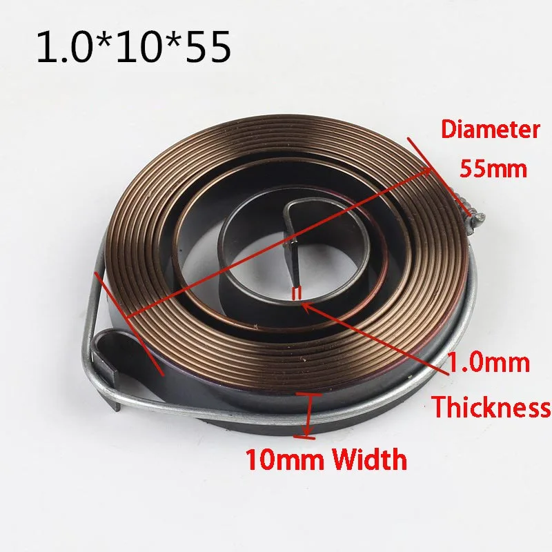 1Pc Spiral Flat Wire Coil Torsion Spring Constant Force Extension Springs ,Thickness 1.0mm*Width 10mm*Length 1540mm