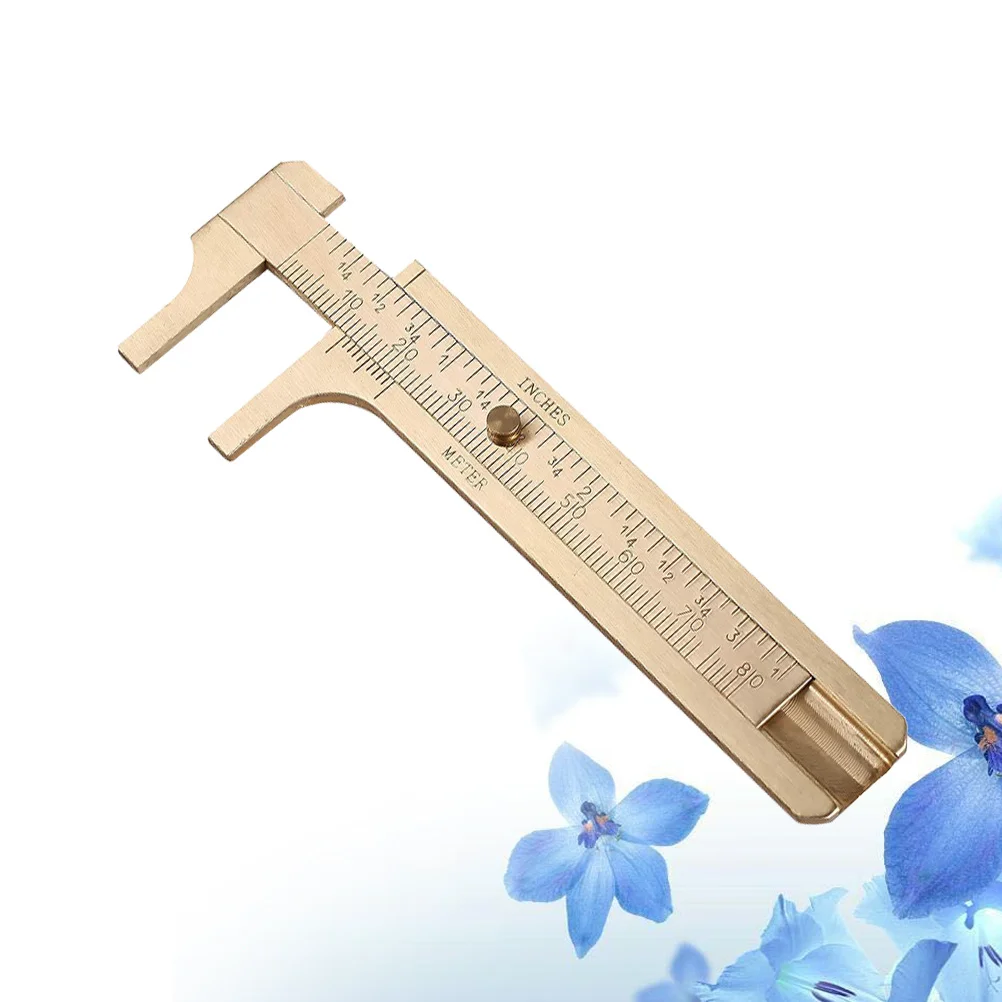1 pçs cobre vernier caliper material premium cm Polegada escala dupla de alta precisão ferramenta medição jóias cobre vernier caliper