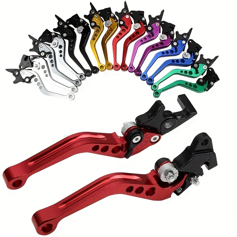 Image of CNC Aluminium Universal Motorrad Roller Bremshebel Vorne Disc Hinten Trommel Doppelscheibenbremse Einstellbare Kupplungshebel Griff