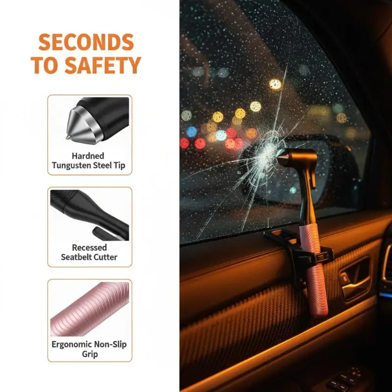 Car Emergency Window Breaker Hammer Multifunctional Seat Belt Cutter Portable Life Saving Escape Tool For Car Travel Safety Use