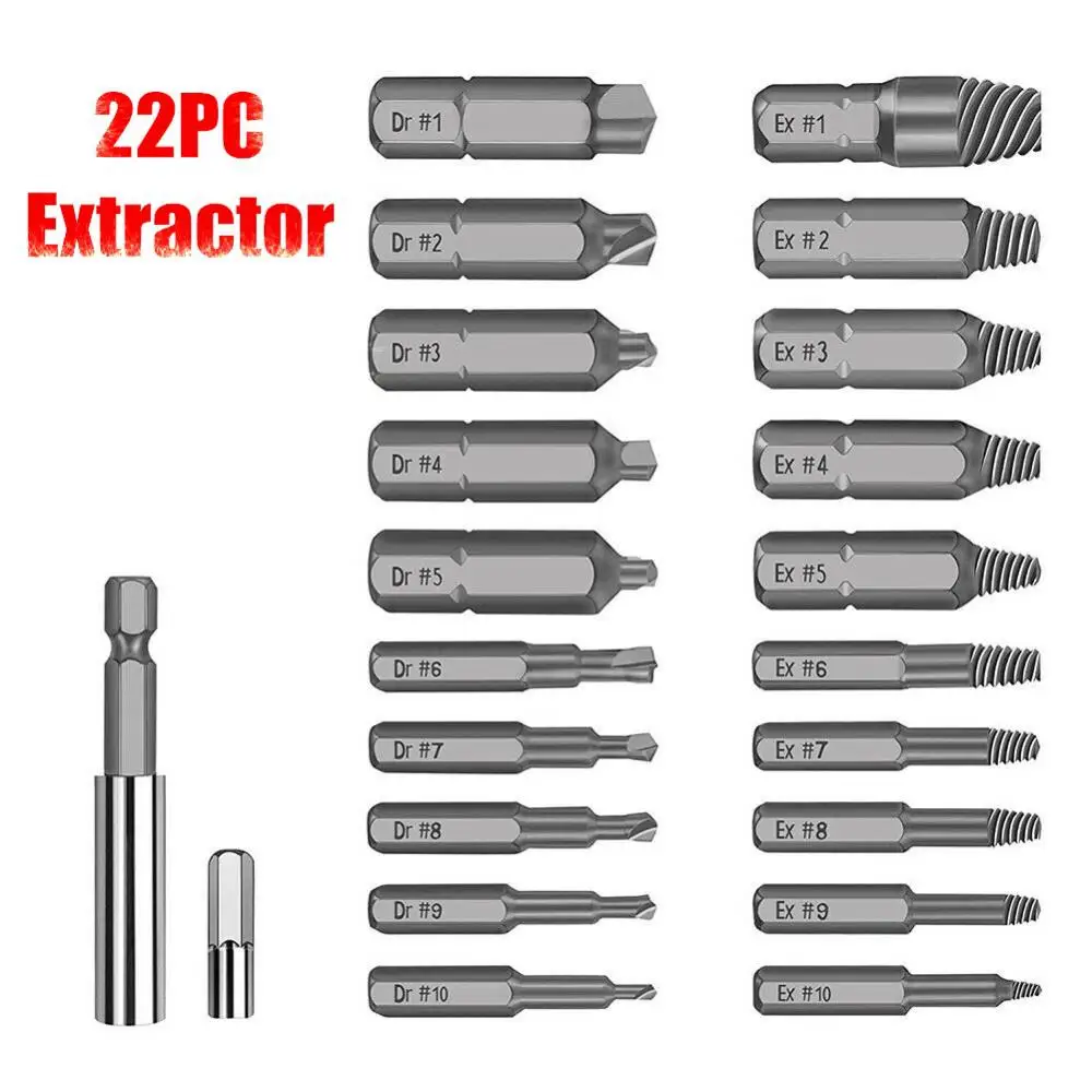 Drill Bit Set Innovative Effortlessly Remove Damaged Screws Versatile And Efficient Extract Stripped Screws With Ease Heavy-duty