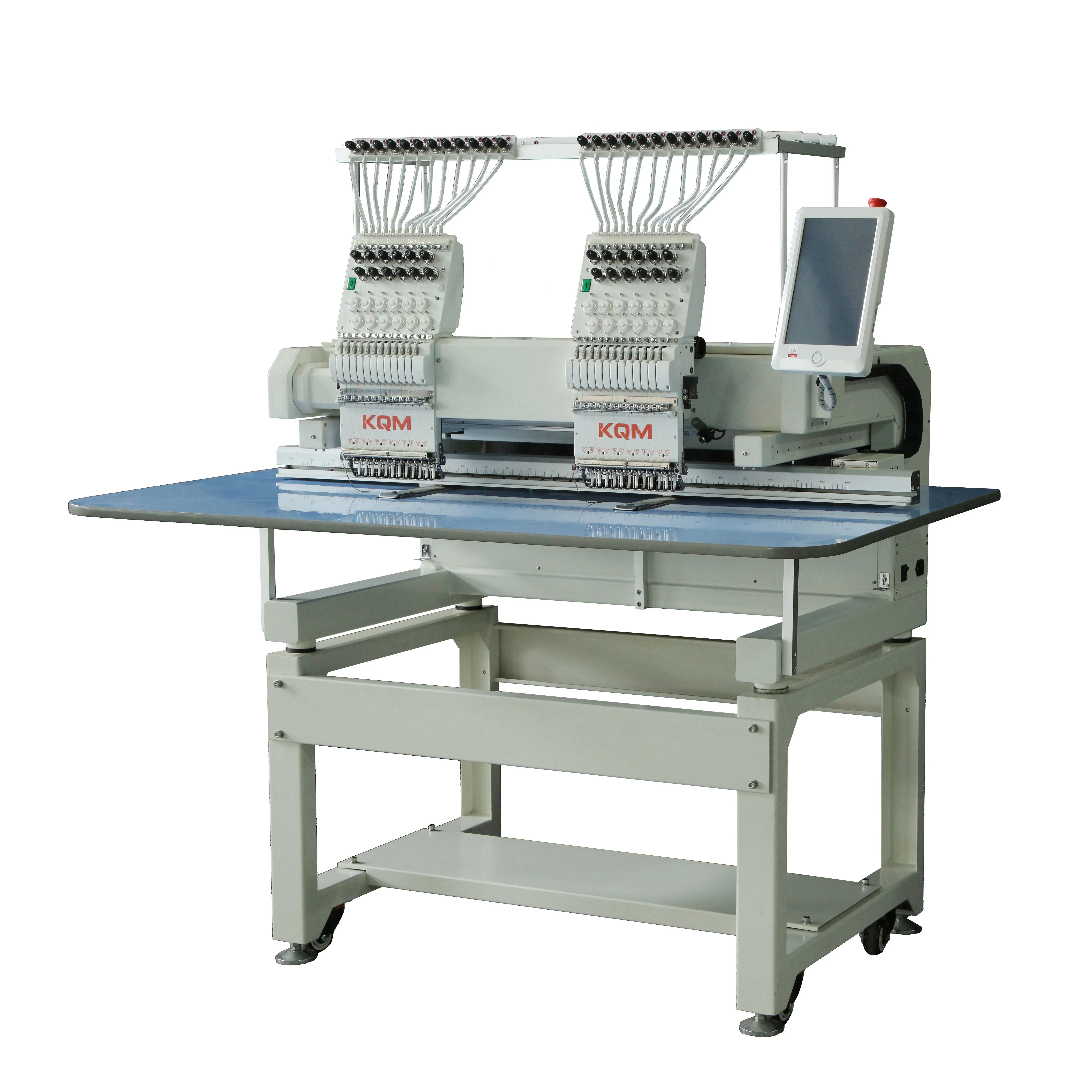 High Quality Industrial 2 Heads Flat Computerized Embroidery Machine For Cap T-Shirt