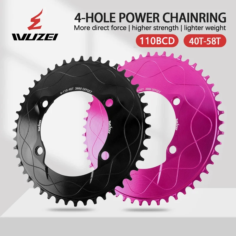 

WUZEI 110BCD 40-58T Bicycle Link 8-11S for R7000 R8000 R9100 40T 48T 58T Incompatible Axle Chain Narrow Wide Chain Wheel