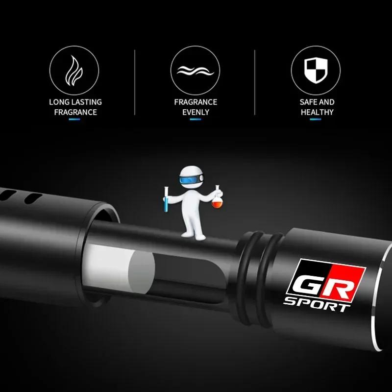 1 قطعة سيارة معطّر الهواء منفذ تنفيس الهواء العطور الناشر اكسسوارات لتويوتا GR كورولا Pruis RAV4 C-HR AYGO GAZOO سباق الشعار