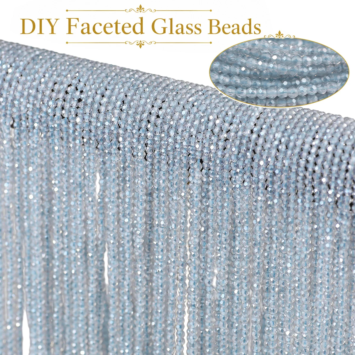 Glass Seed Beads 2Mm Jewelry Making - 2mm 180-540Pcs Light Blue-Gray Crystal Glass