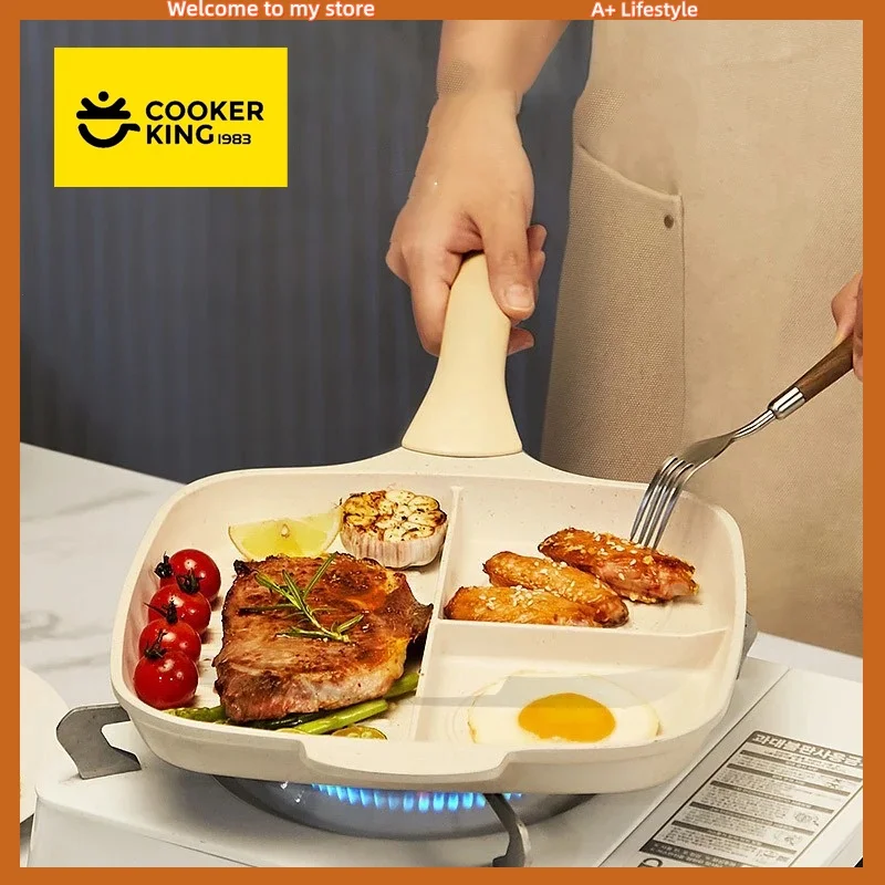 

COOKER KING Spot Goods Non-stick Frying Pan Pancake Pans Breakfast Egg Steak Flat-Bottomed Pan for Gas Stove Induction Cooker
