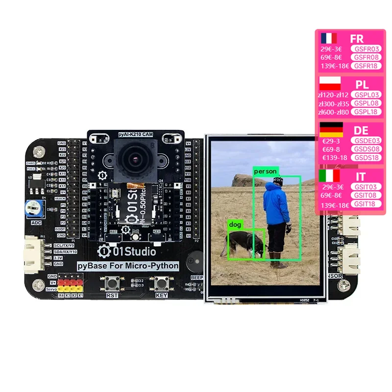 Nvarcher PyAI- K210 Development Board Cam Camera Module AI Artificial Intelligence With Lithium Battery Charging Interface