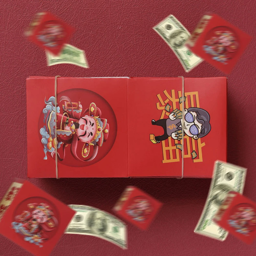 Surprise Bounces Red Envelopes Box Innovative Bronzing Pattern Bounces Red Envelopes For Kids