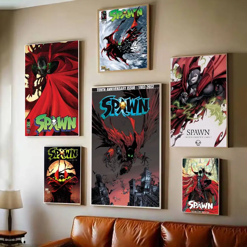 Anime Spawn Poster Selbstklebende Kunst Wasserdichter Papieraufkleber Kaffeehaus Bar Zimmer Wanddekoration