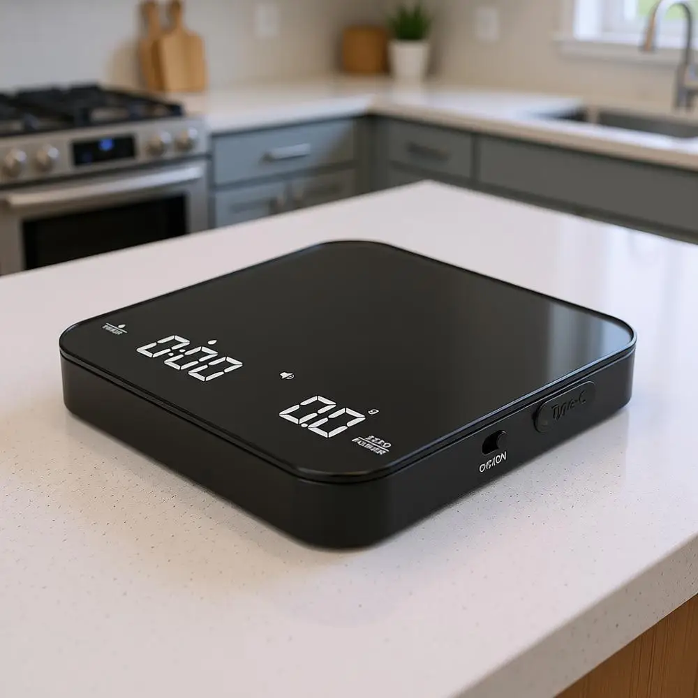 

Весы с зарядкой через USB-C, точные весы 2 кг/0,1 г с автоматическим таймером для заваривания кофе методом пуровер, портативные цифровые кухонные весы