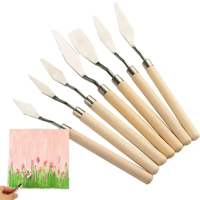 Painting Spatula Set Of 7 Acrylic Paint Tools Painting Tools For Oil Paint Oil Painting Accessories Portable Artists Painting