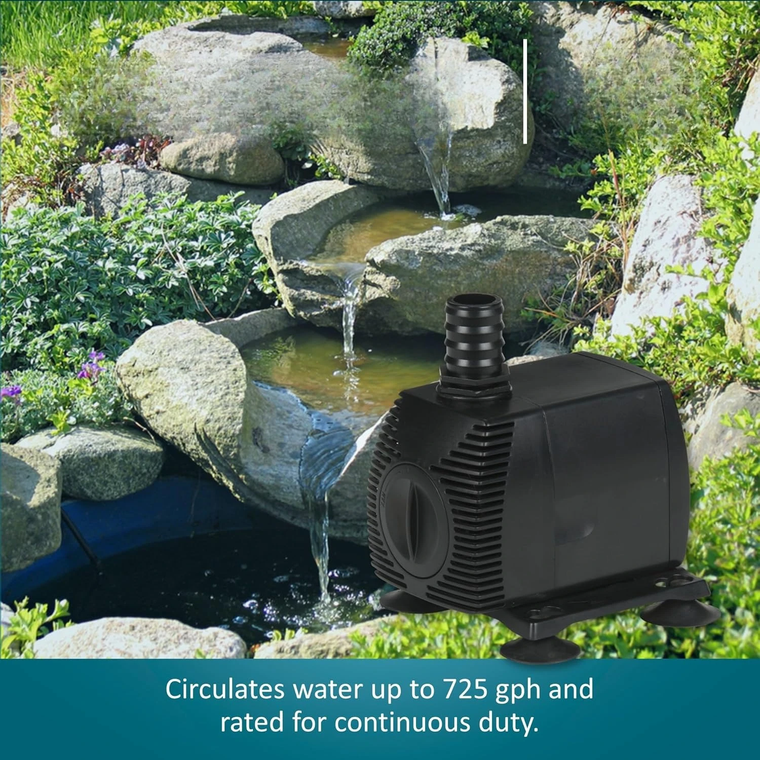 ZZWPES-700-PW 115 فولت، نافورة/بركة محرك مغناطيسي 725 جيجا بايت في الساعة مع 15 قدم. سلك، أسود،
