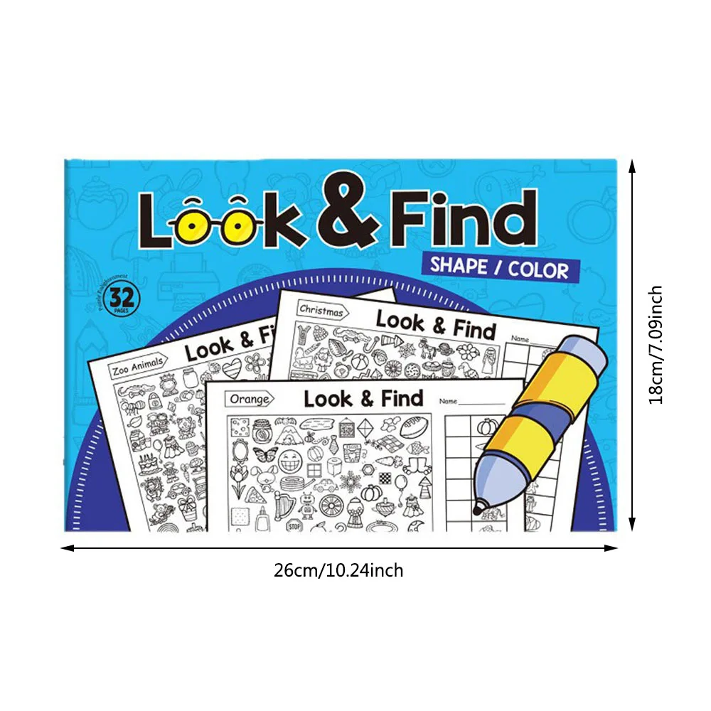 Look and Find fun coloring book,Search for Items Game Enhance Visual Perception develop observation and concentration skills