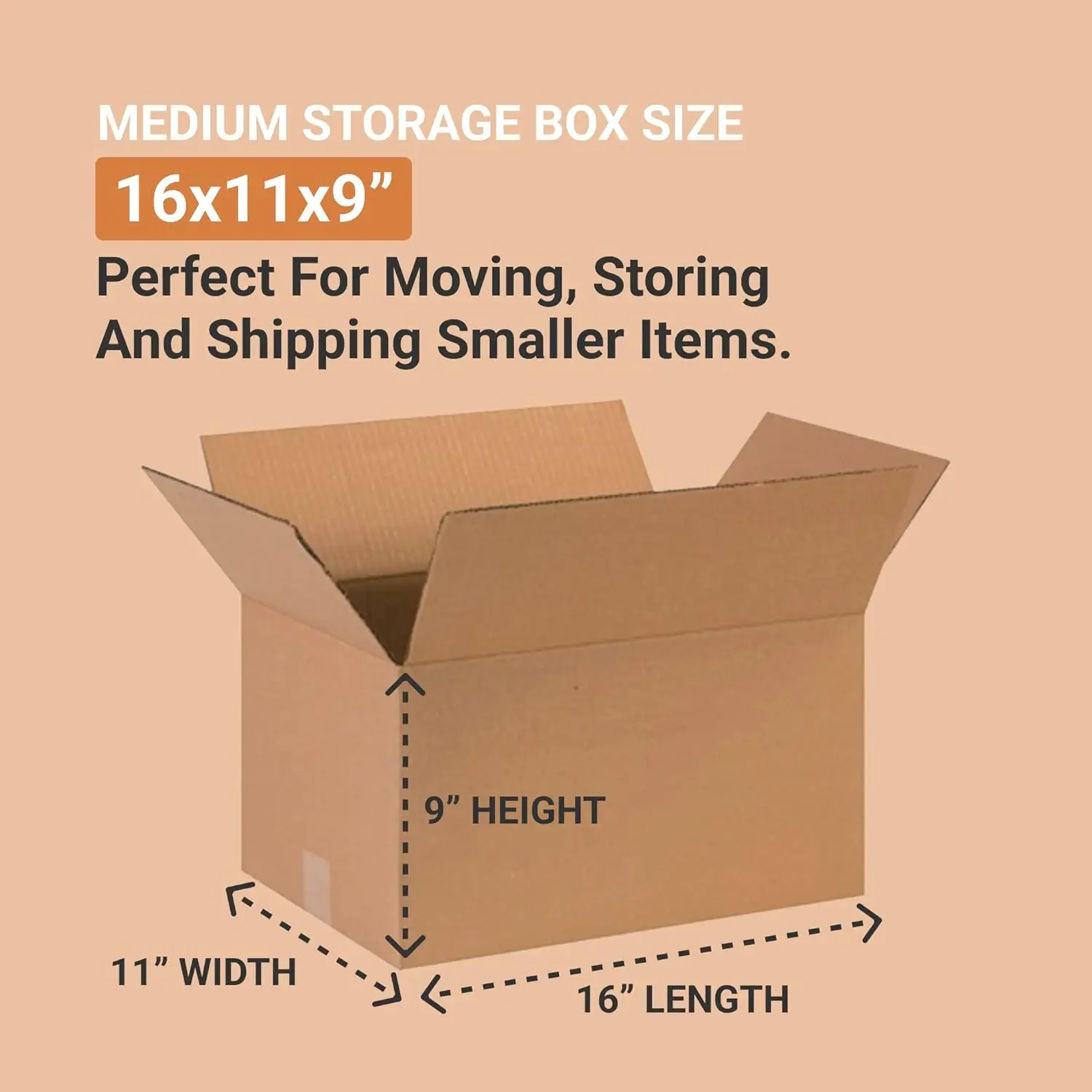 AVIDITI 16 x 11 x 9 Corrugated Cardboard Boxes, Medium 16