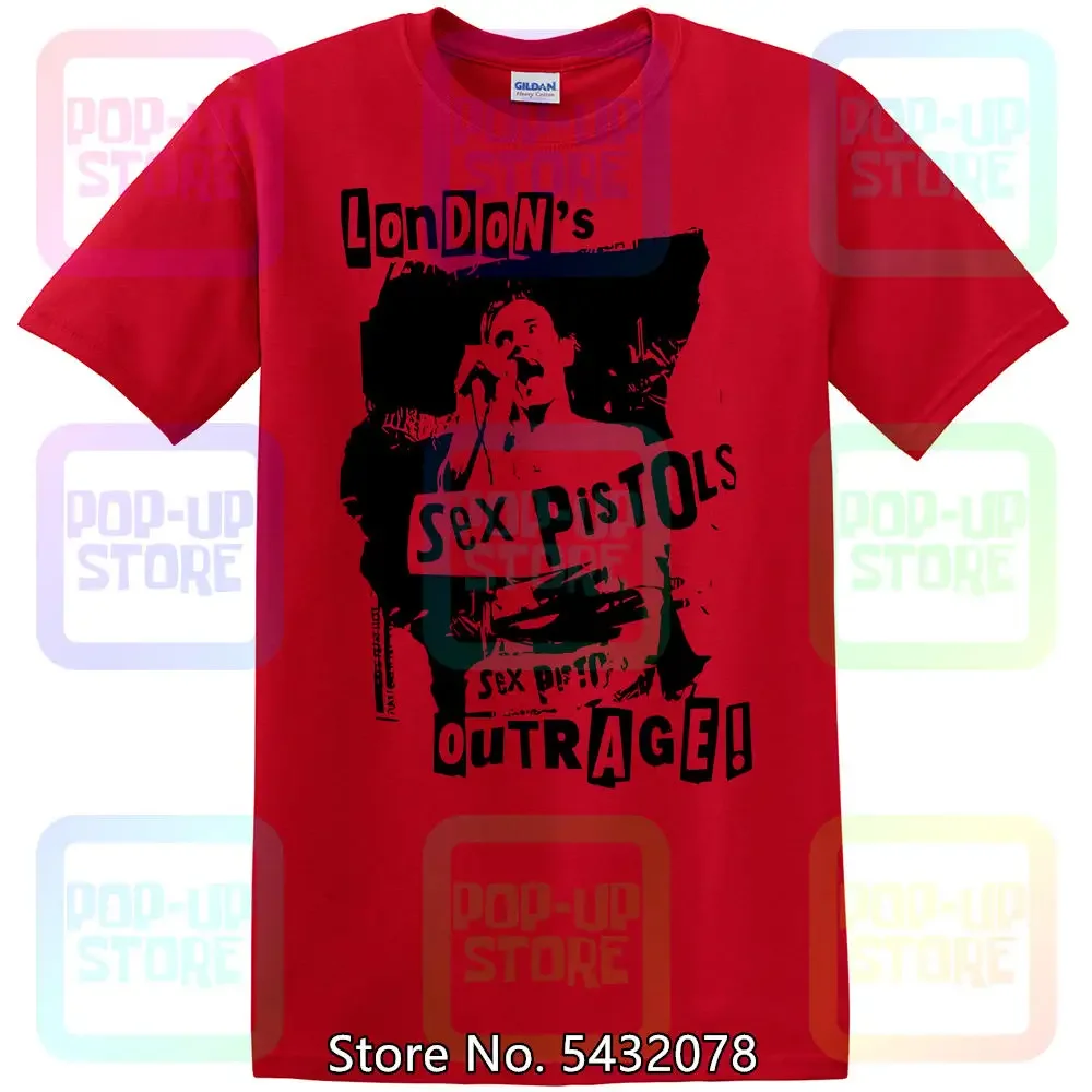 Sex Pistols Londons Outrage Red T Shirt New Sid Vicious