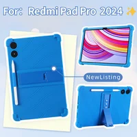 Funda para Xiaomi Redmi Pad Pro 12,1 pulgadas 2024 Poco Pad 12,1 ""PC funda protectora de silicona suave a prueba de golpes con soporte trasero