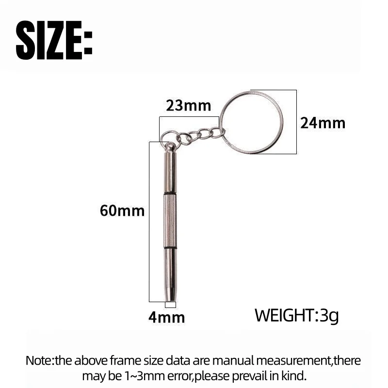 1-10Pcs Mini 3in1 Eyeglasses Screwdriver Portable Stainless Steel Spectacles Keychain Repair Tools