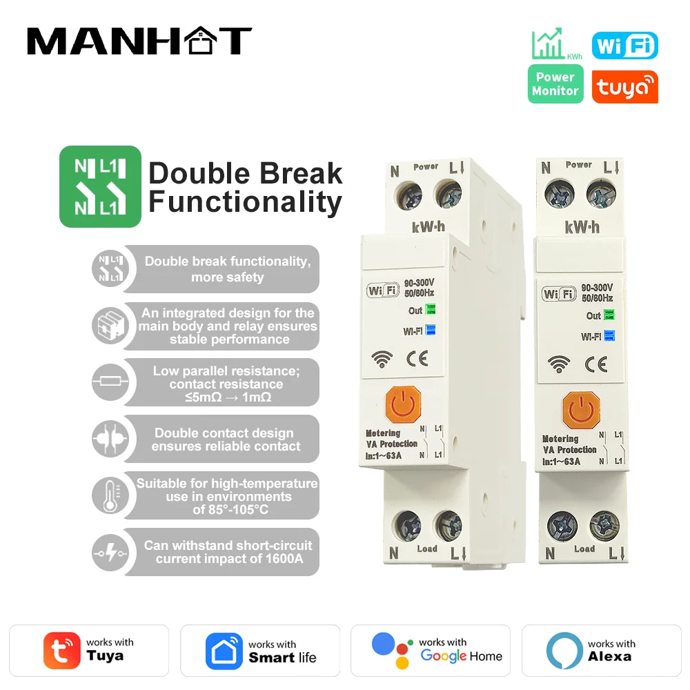 1P+N 63A Tuya Wifi …