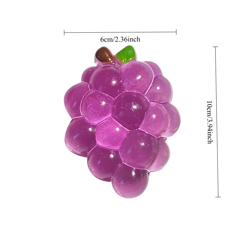Squishy Fruit Grapes Fidget Toy Squeeze Stress Relief Hand Toy Anti-Anxiety Fruit Stretchy Slow Rising Toy Creative Props view 3