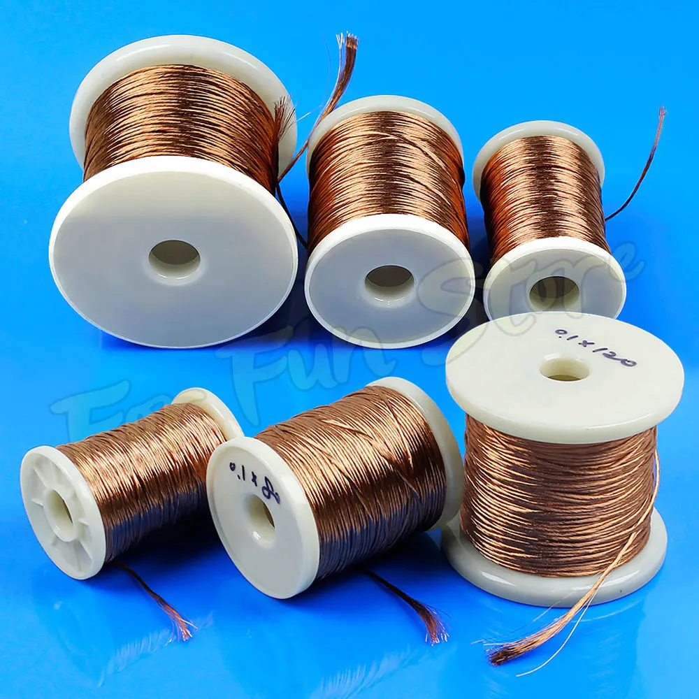 For Fun 0.1x35/40/70/80/100/120/150/200/250 Strands Litz Wire 0.1MM Multi Strand Copper Enameled Wire Optical Stranded Wire