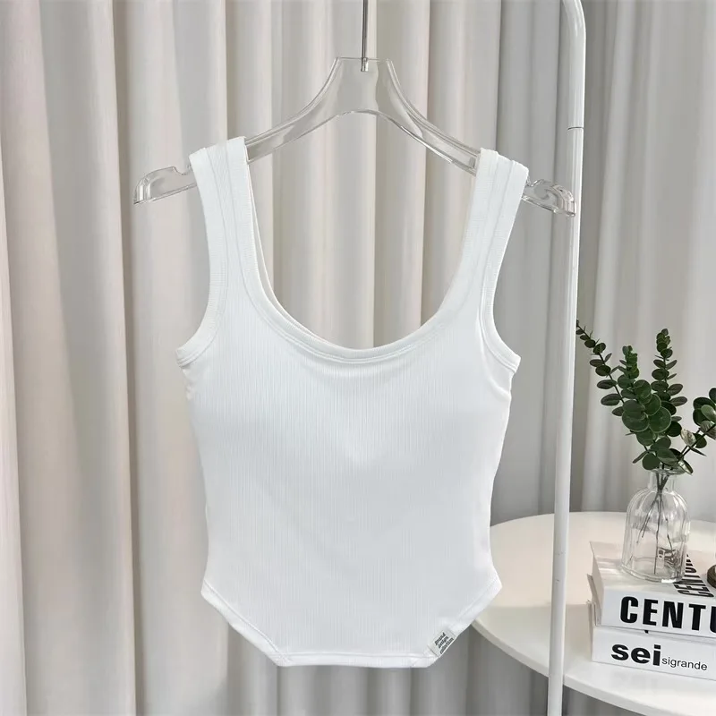 Women Crop Tops Sexy Seamless Underwear Streetwear Sports Tee Sexy Tank Top Female Breathable Fashion Padded Camisole Summer